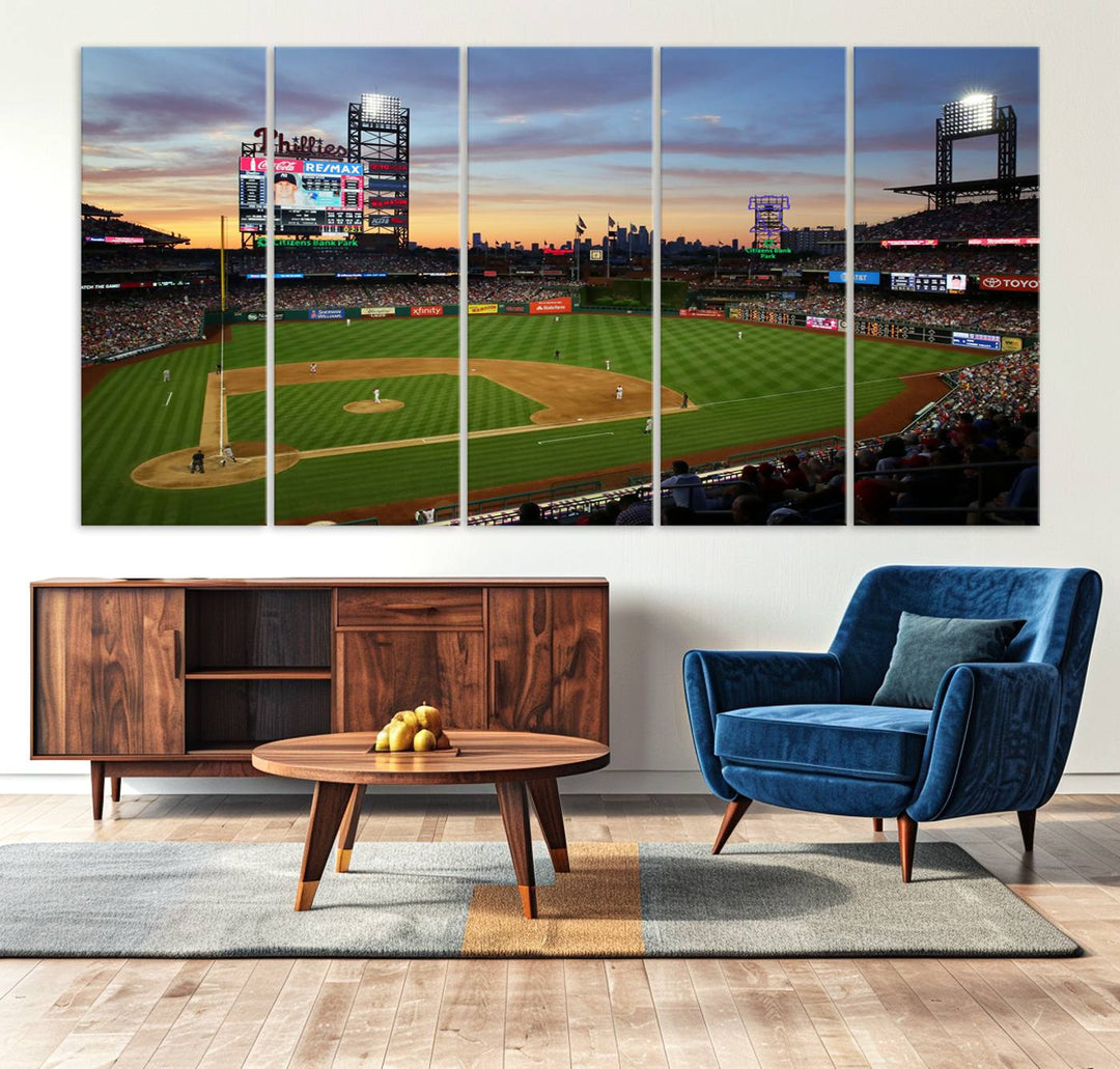 Citizens Bank Park Baseball Stadium Wall Art Canvas Print