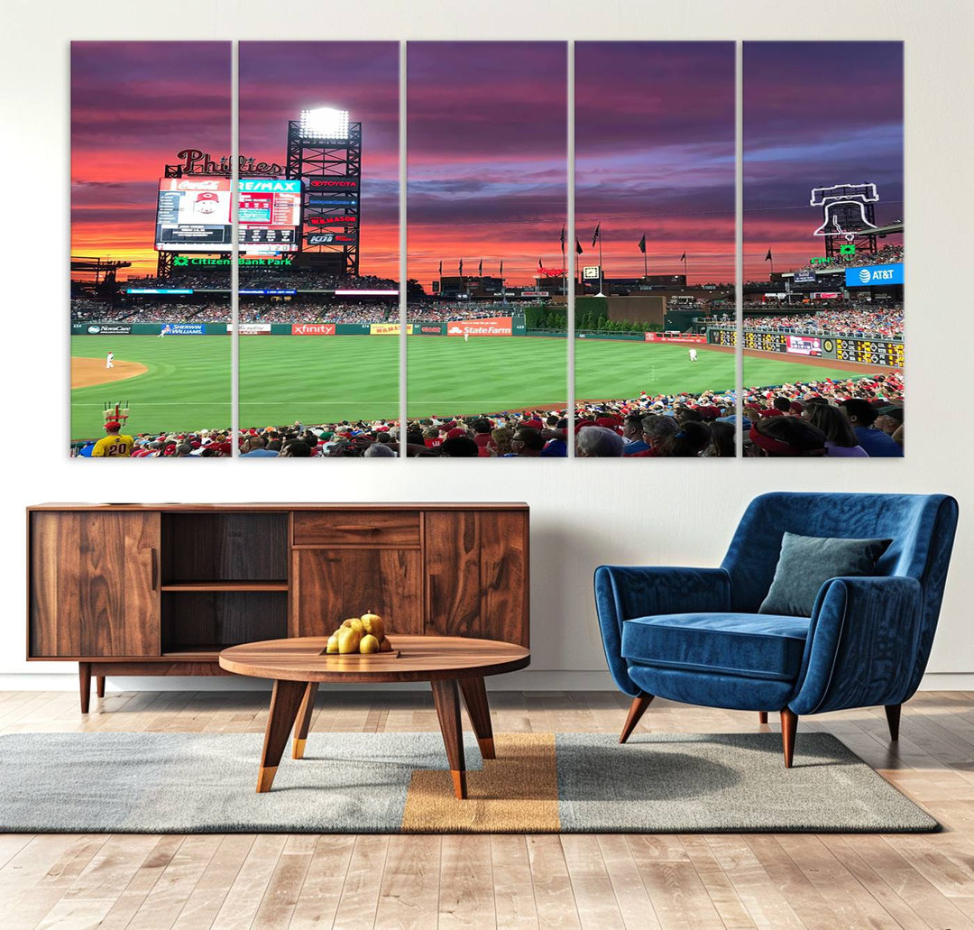 Citizens Bank Park Baseball Stadium Wall Art Canvas Print