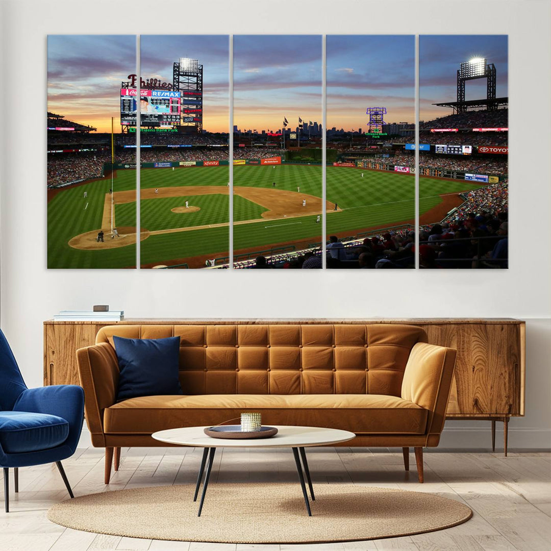 Citizens Bank Park Baseball Stadium Wall Art Canvas Print