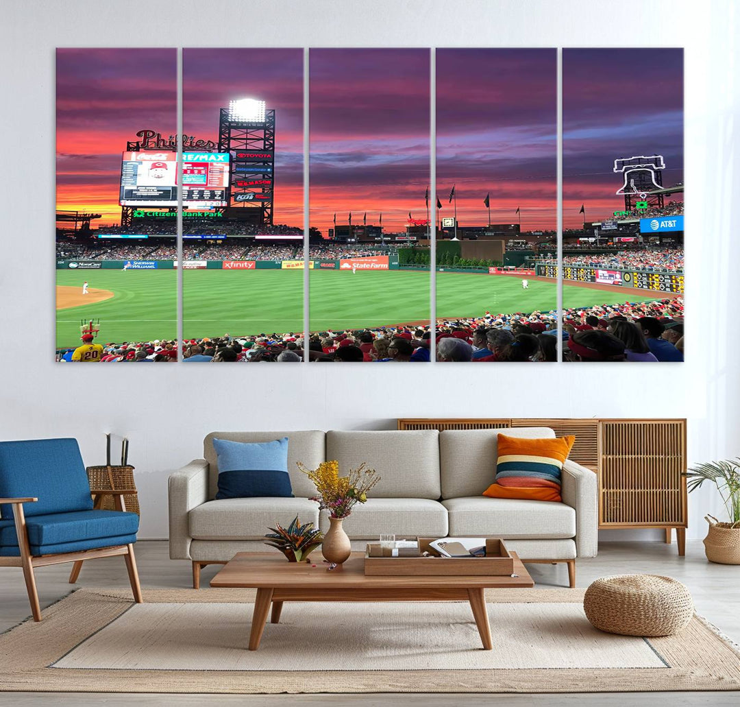 Citizens Bank Park Baseball Stadium Wall Art Canvas Print