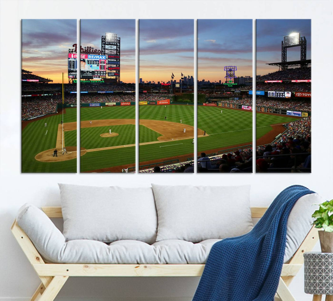 Citizens Bank Park Baseball Stadium Wall Art Canvas Print