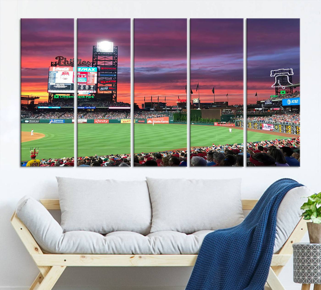 Citizens Bank Park Baseball Stadium Wall Art Canvas Print