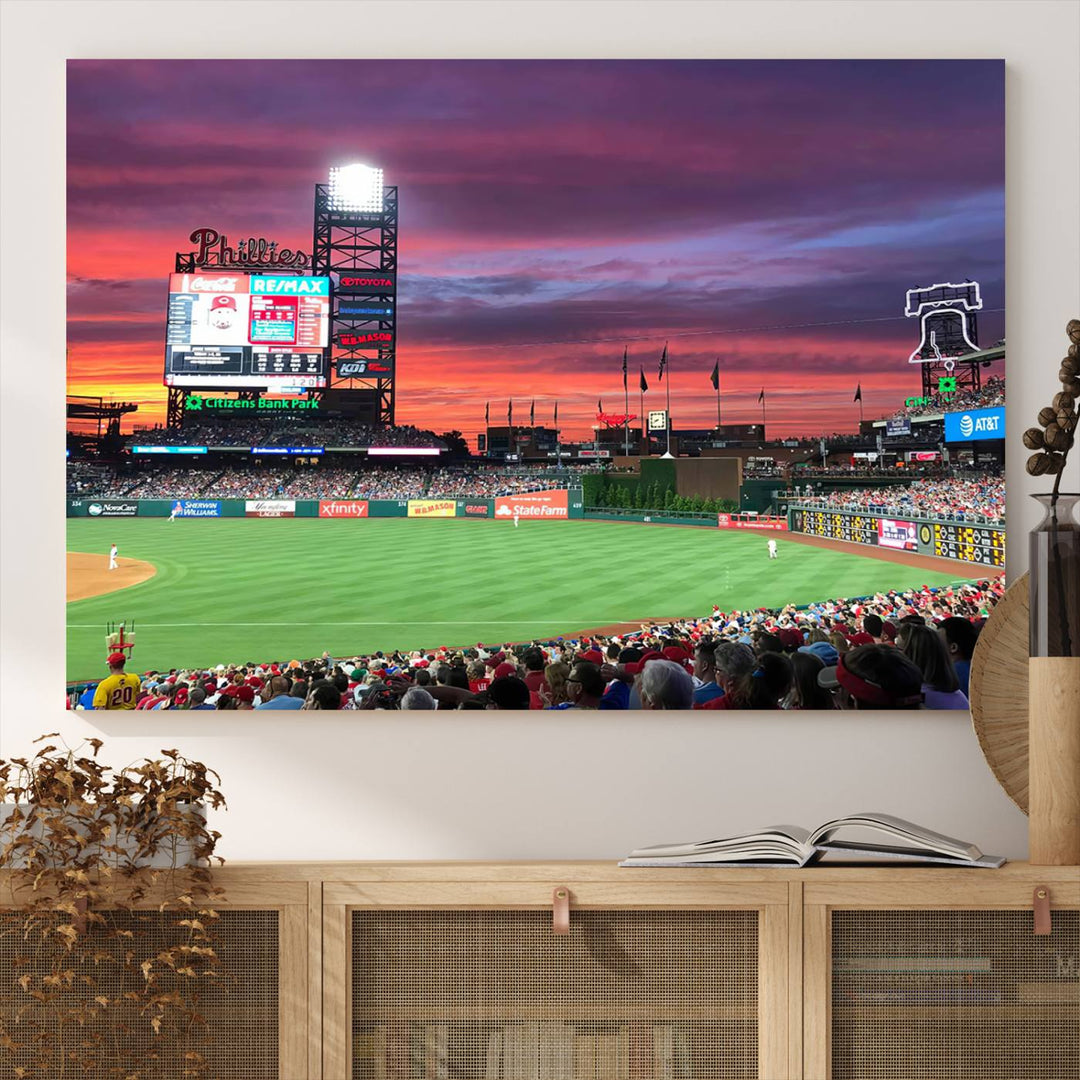 Citizens Bank Park Baseball Stadium Wall Art Canvas Print