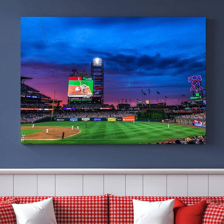 Citizens Bank Park Baseball Stadium Wall Art Canvas Print