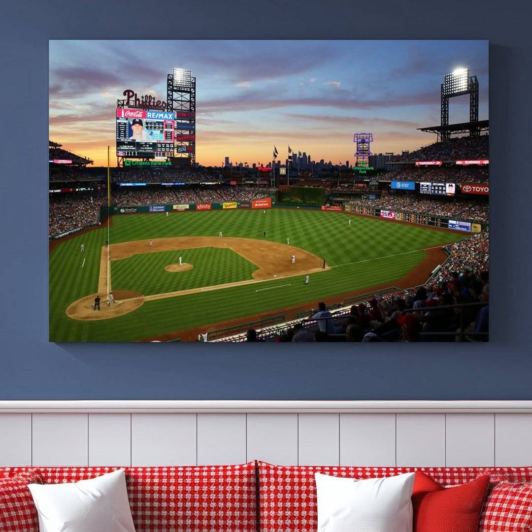 Citizens Bank Park Baseball Stadium Wall Art Canvas Print