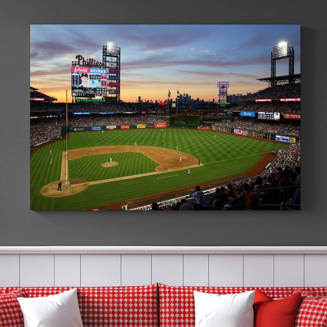 Citizens Bank Park Baseball Stadium Wall Art Canvas Print