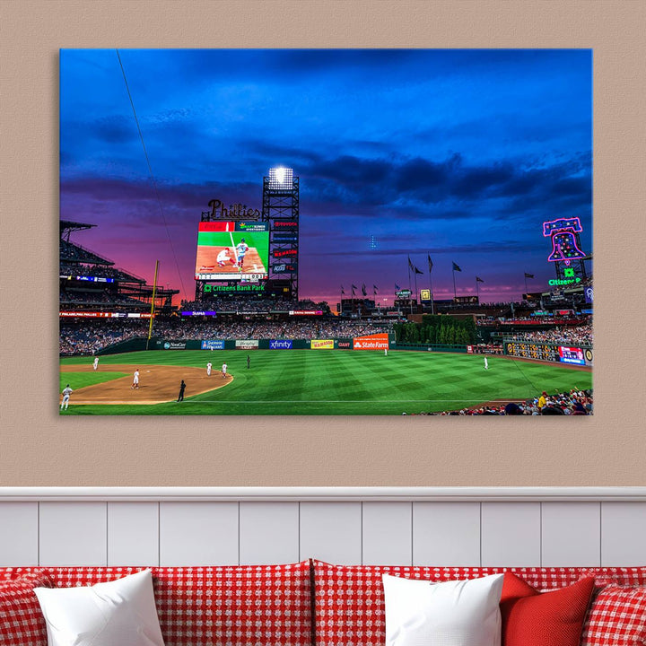 Citizens Bank Park Baseball Stadium Wall Art Canvas Print