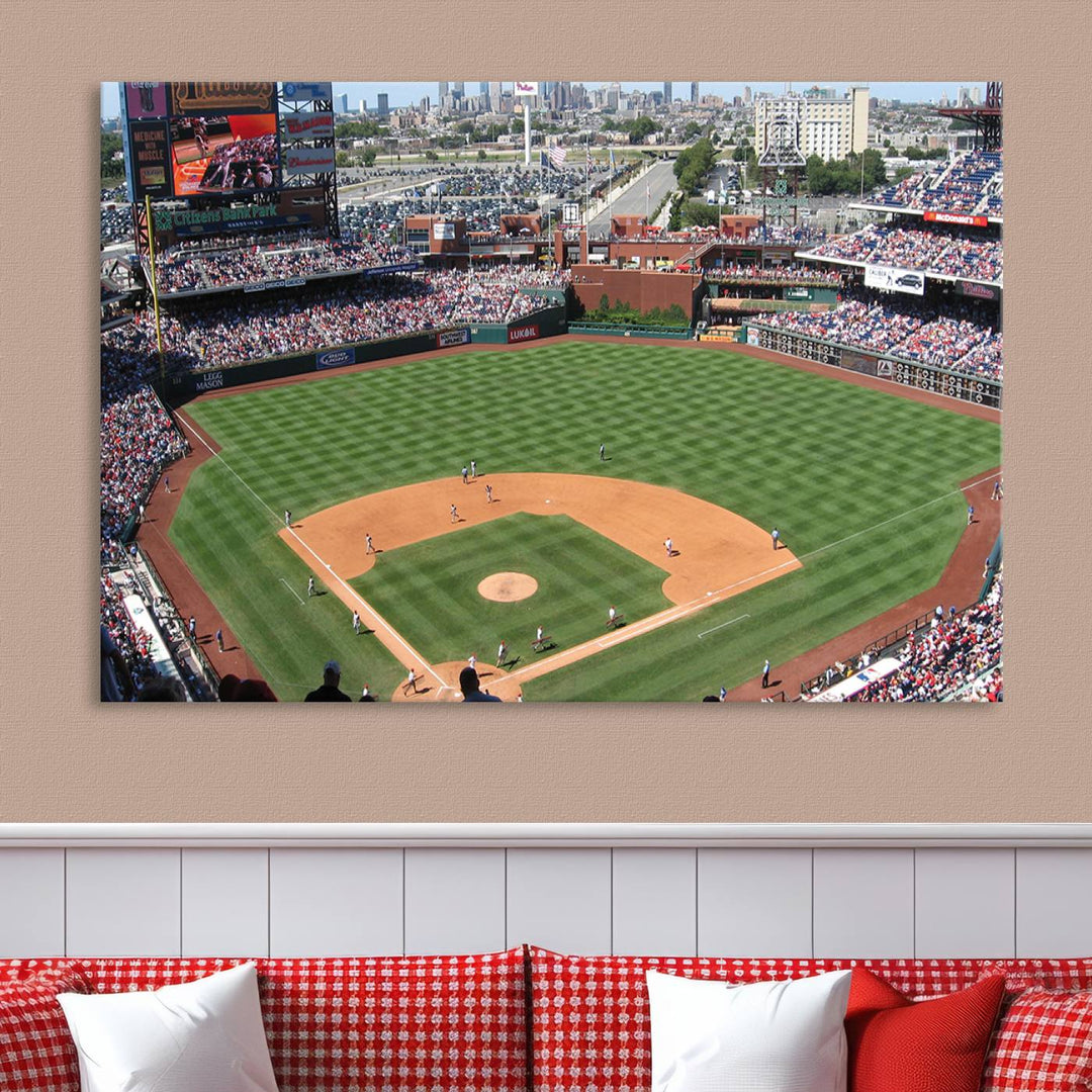 Citizens Bank Park Baseball Stadium Wall Art Canvas Print