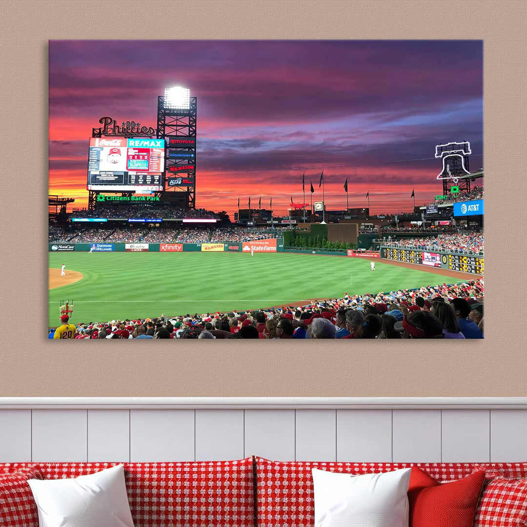 Citizens Bank Park Baseball Stadium Wall Art Canvas Print