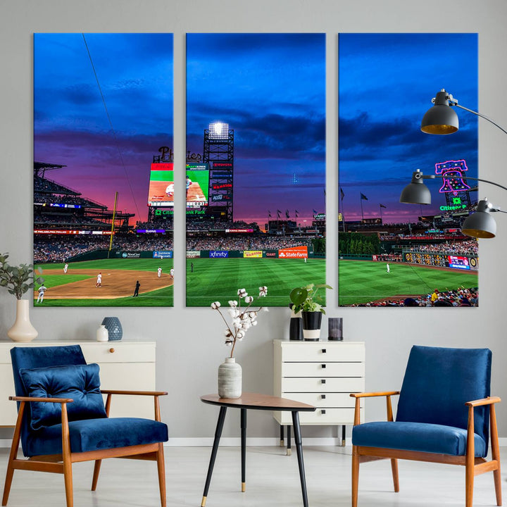 Citizens Bank Park Baseball Stadium Wall Art Canvas Print