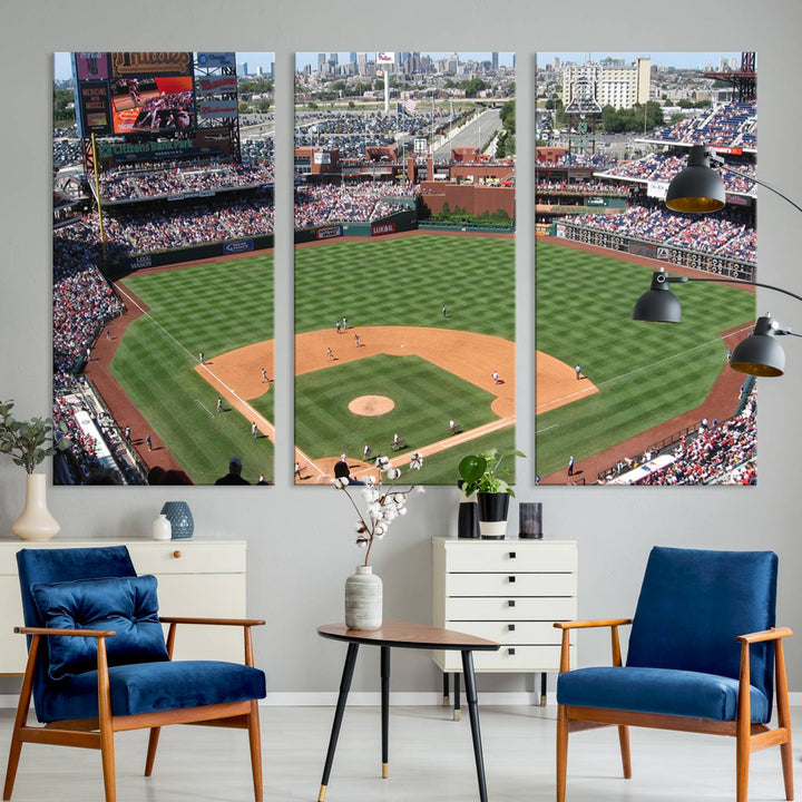 Citizens Bank Park Baseball Stadium Wall Art Canvas Print