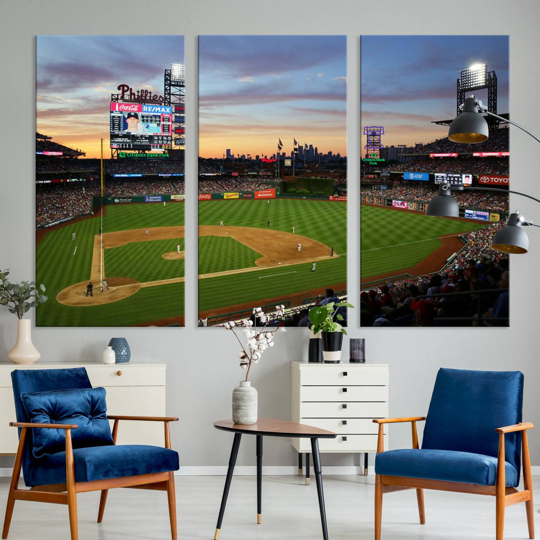 Citizens Bank Park Baseball Stadium Wall Art Canvas Print