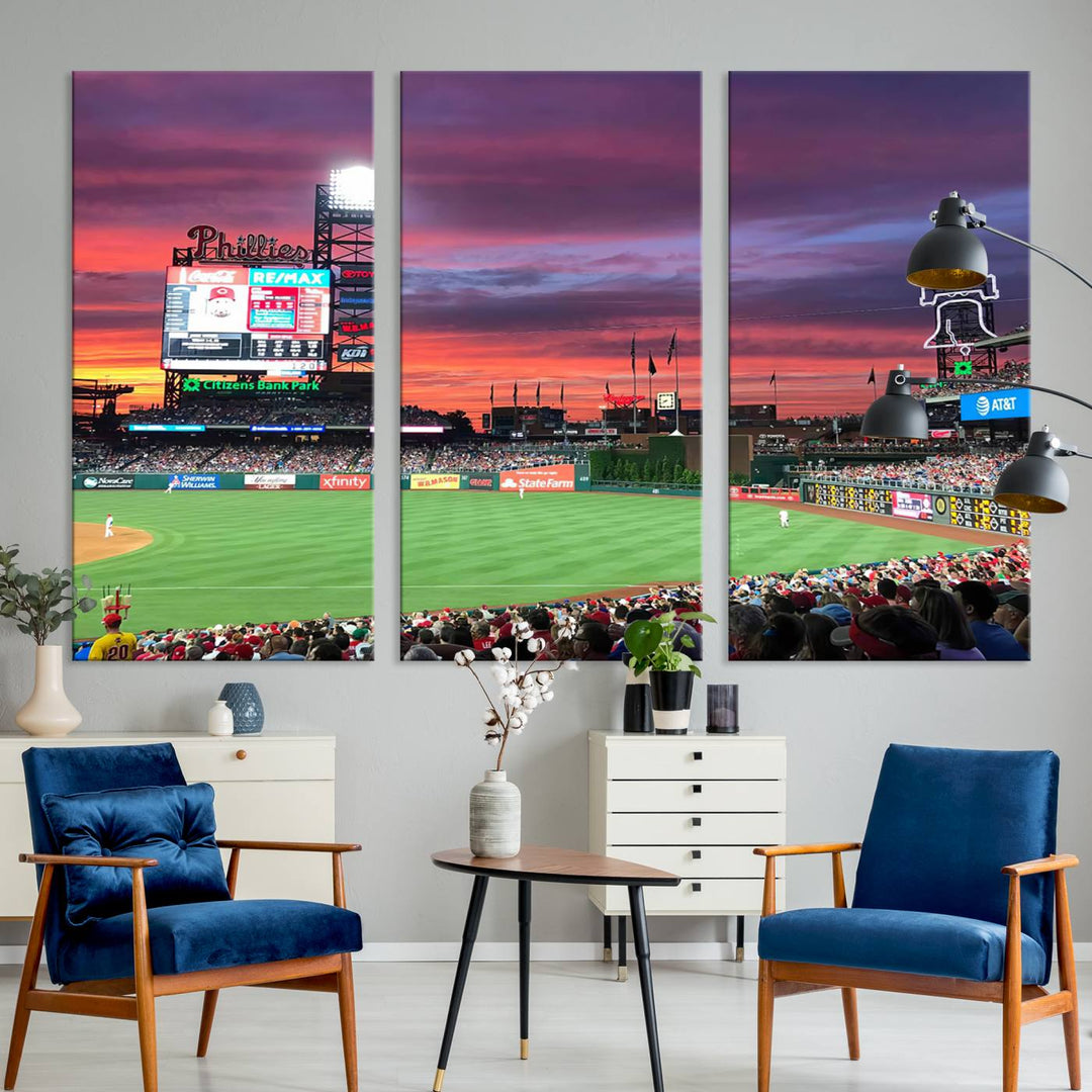 Citizens Bank Park Baseball Stadium Wall Art Canvas Print