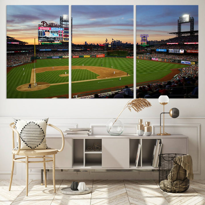 Citizens Bank Park Baseball Stadium Wall Art Canvas Print