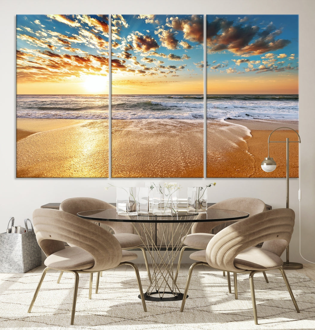 Coastal Sun Clouds Sand Perfection Wall Art Canvas Print