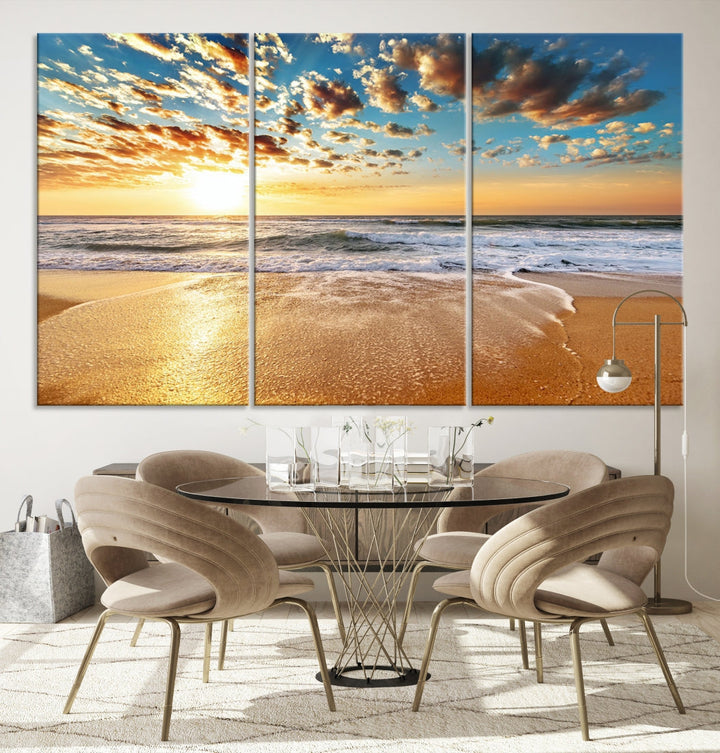 Coastal Sun Clouds Sand Perfection Wall Art Canvas Print