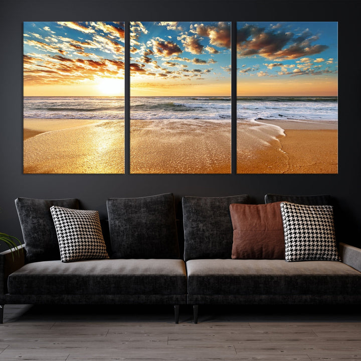 Coastal Sun Clouds Sand Perfection Wall Art Canvas Print