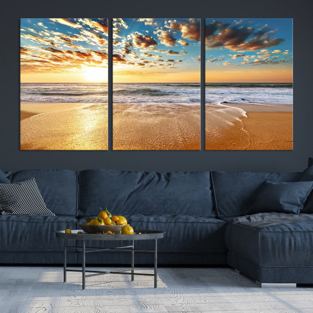 Coastal Sun Clouds Sand Perfection Wall Art Canvas Print