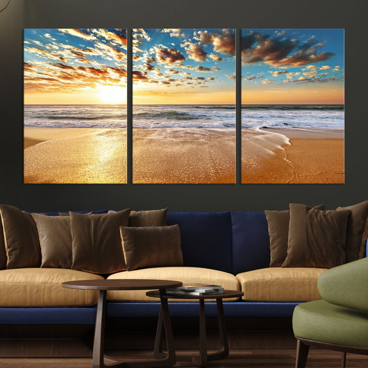 Coastal Sun Clouds Sand Perfection Wall Art Canvas Print