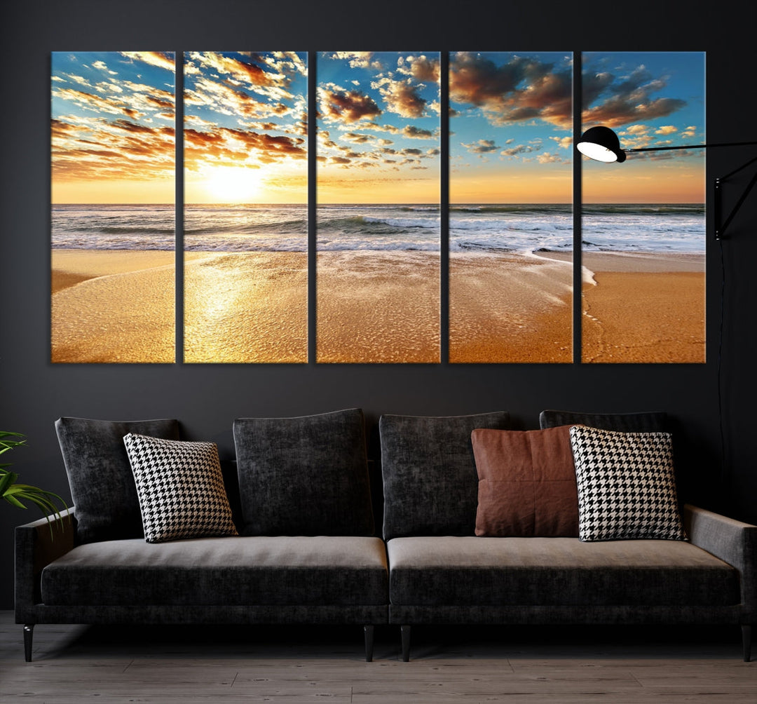 Coastal Sun Clouds Sand Perfection Wall Art Canvas Print