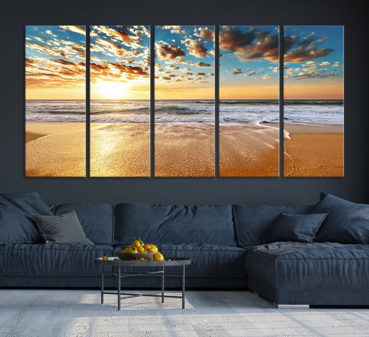 Coastal Sun Clouds Sand Perfection Wall Art Canvas Print