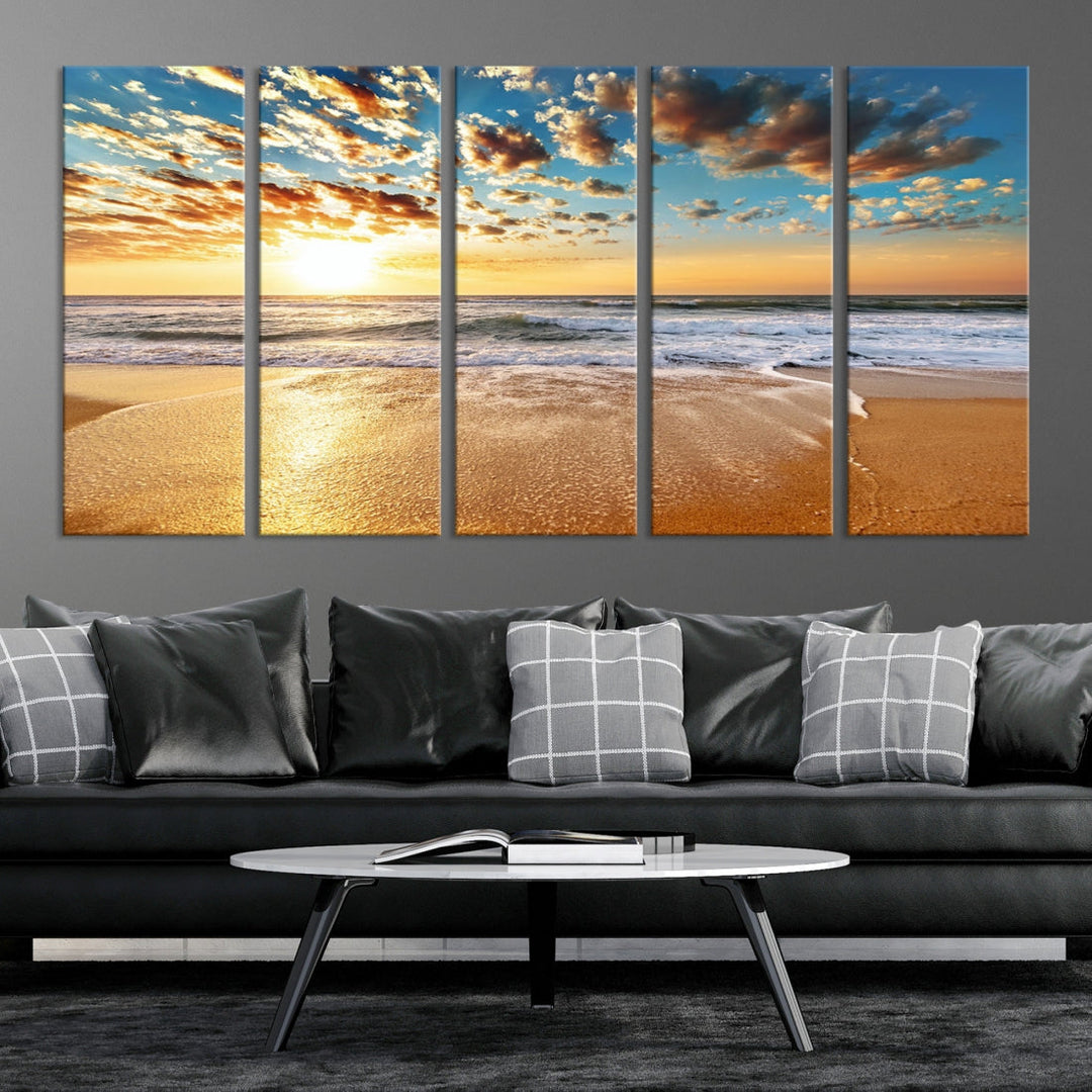 Coastal Sun Clouds Sand Perfection Wall Art Canvas Print