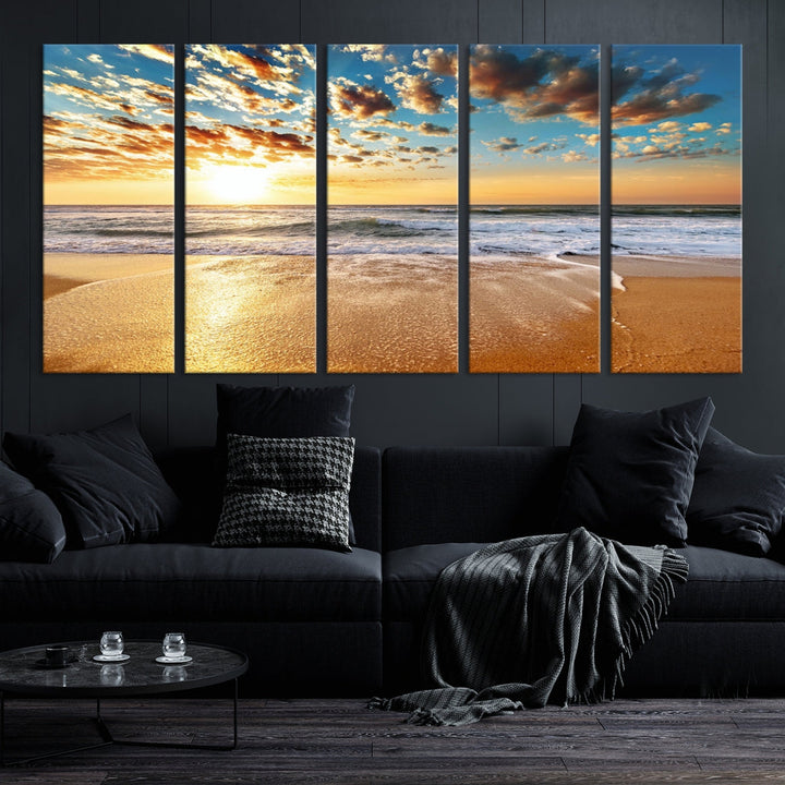 Coastal Sun Clouds Sand Perfection Wall Art Canvas Print