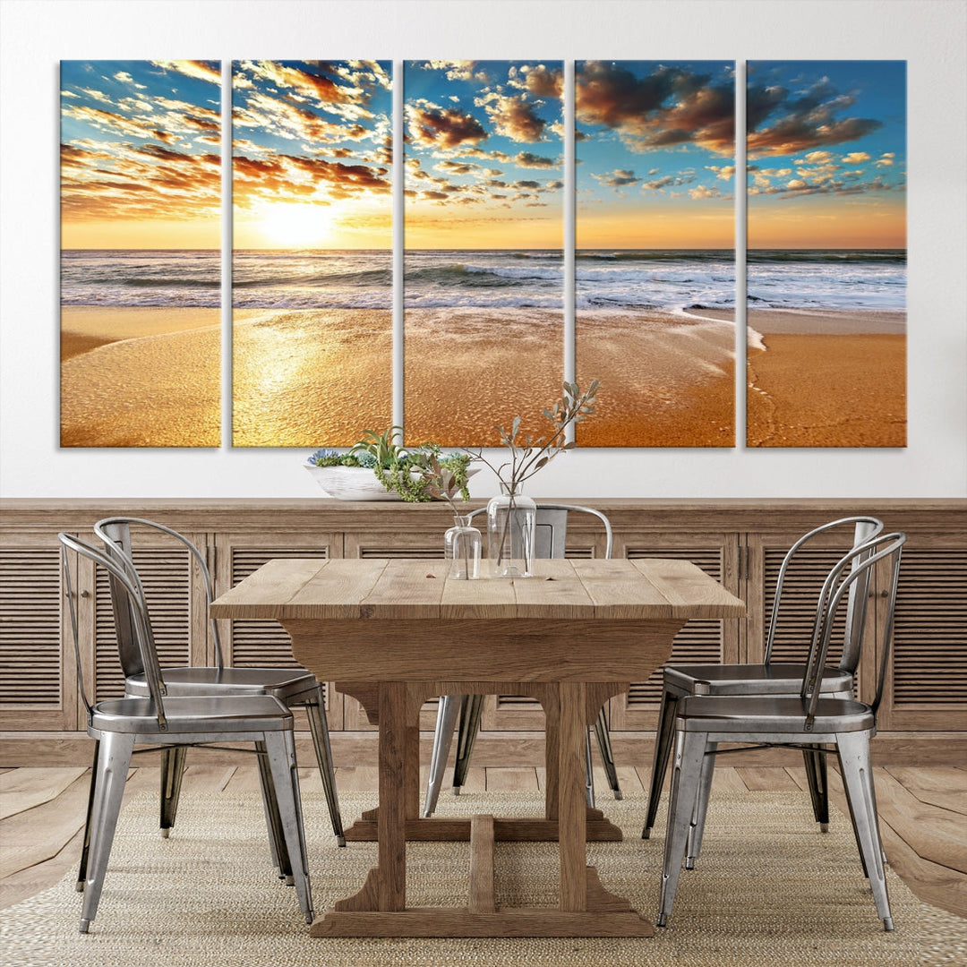 Coastal Sun Clouds Sand Perfection Wall Art Canvas Print