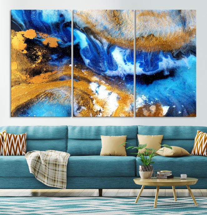 Colorful Abstract Artwork Marble Wall Art Print Modern Canvas Painting