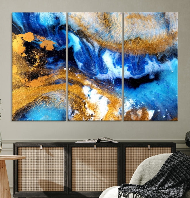 Colorful Abstract Artwork Marble Wall Art Print Modern Canvas Painting