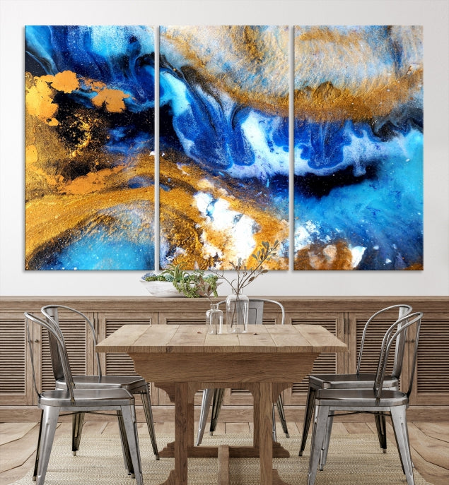 Colorful Abstract Artwork Marble Wall Art Print Modern Canvas Painting