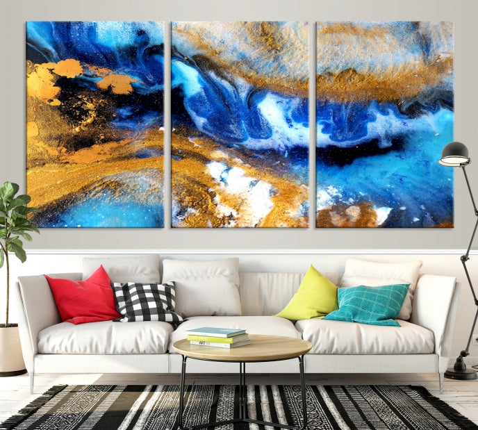 Colorful Abstract Artwork Marble Wall Art Print Modern Canvas Painting