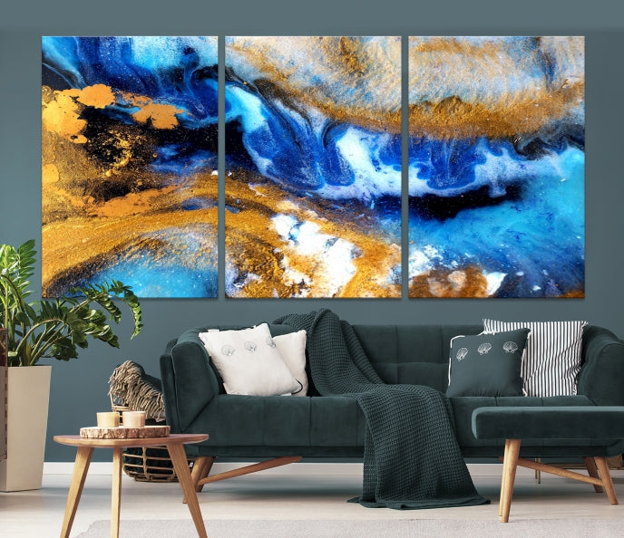 Colorful Abstract Artwork Marble Wall Art Print Modern Canvas Painting