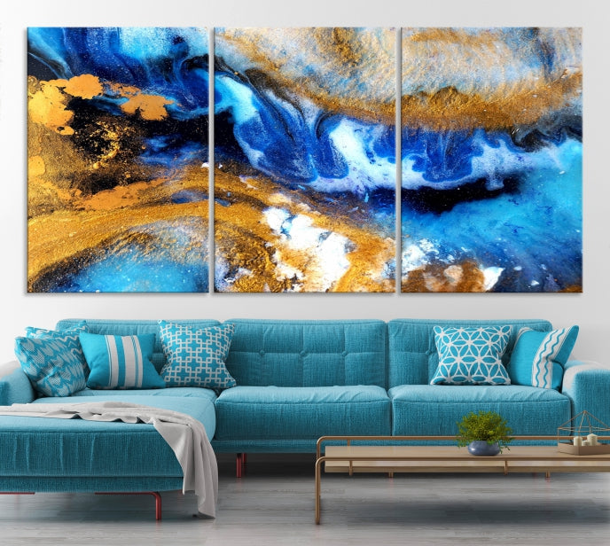 Colorful Abstract Artwork Marble Wall Art Print Modern Canvas Painting