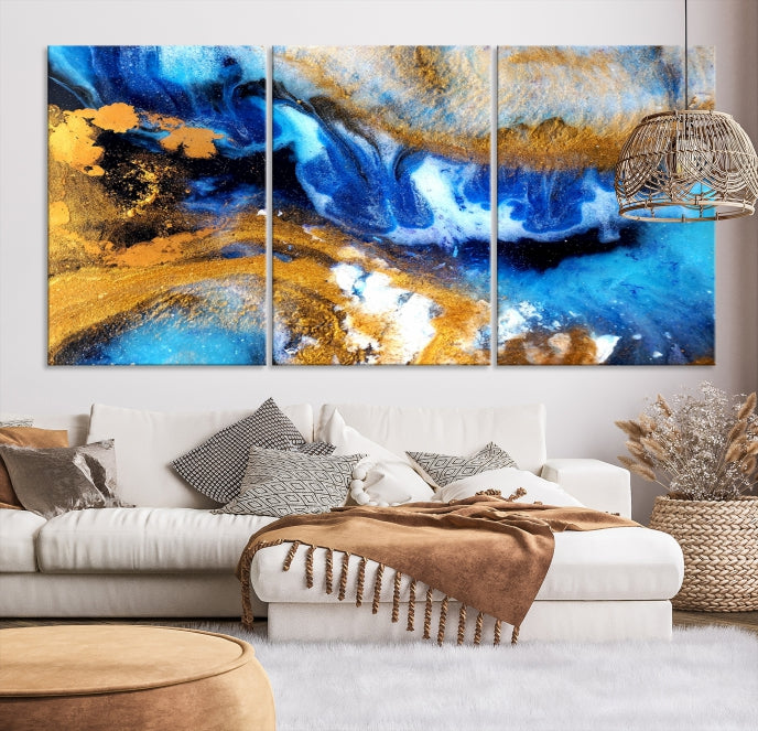 Colorful Abstract Artwork Marble Wall Art Print Modern Canvas Painting