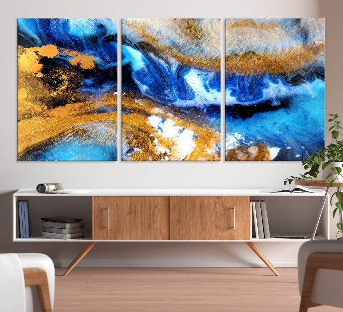 Colorful Abstract Artwork Marble Wall Art Print Modern Canvas Painting