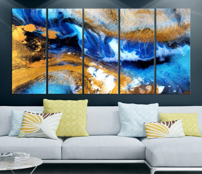 Colorful Abstract Artwork Marble Wall Art Print Modern Canvas Painting