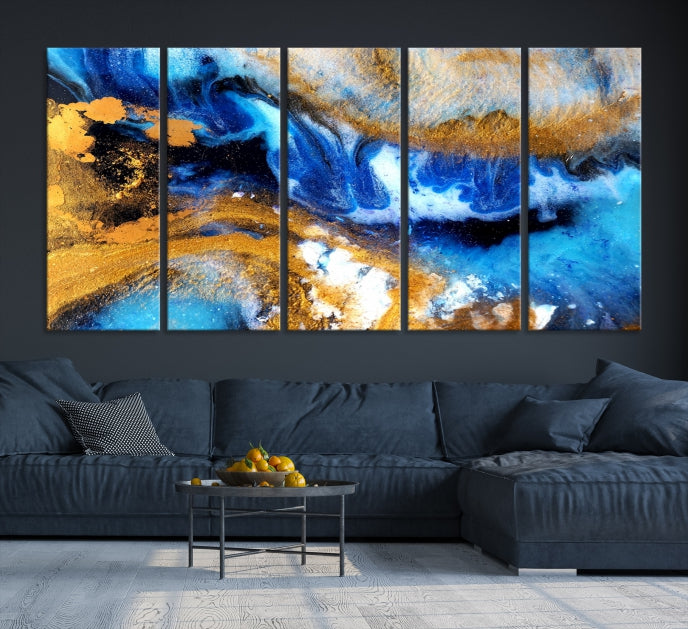 Colorful Abstract Artwork Marble Wall Art Print Modern Canvas Painting