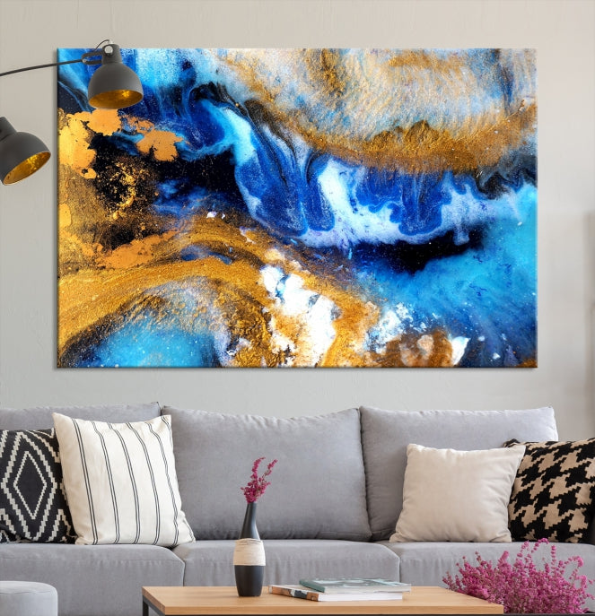 Colorful Abstract Artwork Marble Wall Art Print Modern Canvas Painting