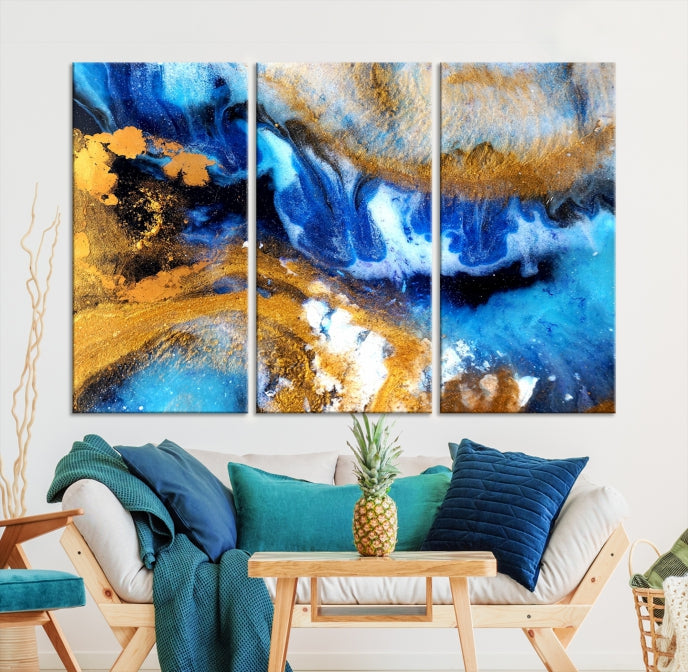 Colorful Abstract Artwork Marble Wall Art Print Modern Canvas Painting