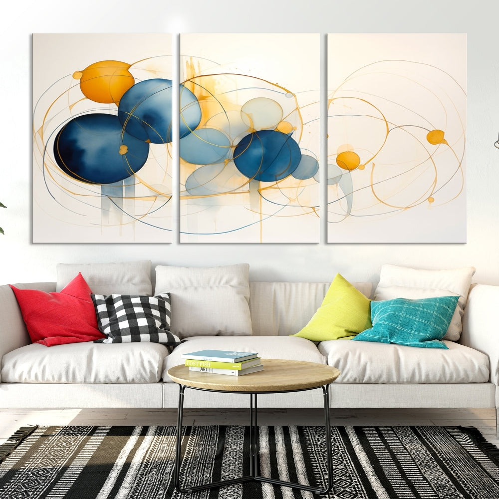 Colorful Abstract Shapes Canvas Wall Art Vibrant Painting Expressionism Art Print