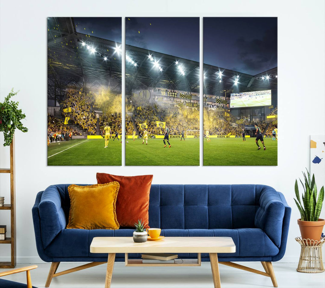 Columbus Crew Stadium Wall Art Canvas Print, Lower Field Stadium Wall Art Print for Sport Room Decor