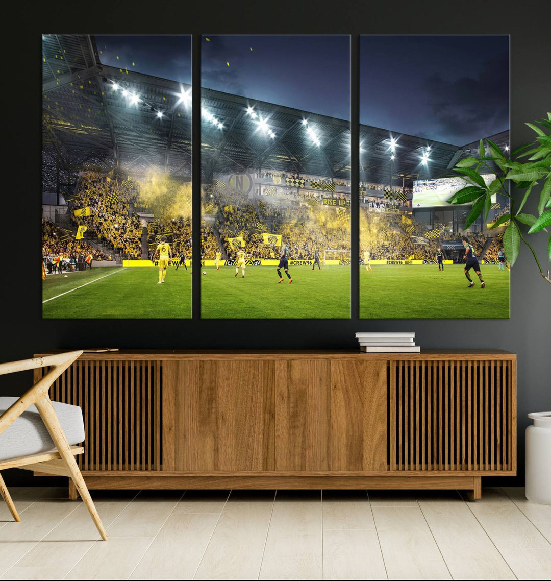 Columbus Crew Stadium Wall Art Canvas Print, Lower Field Stadium Wall Art Print for Sport Room Decor