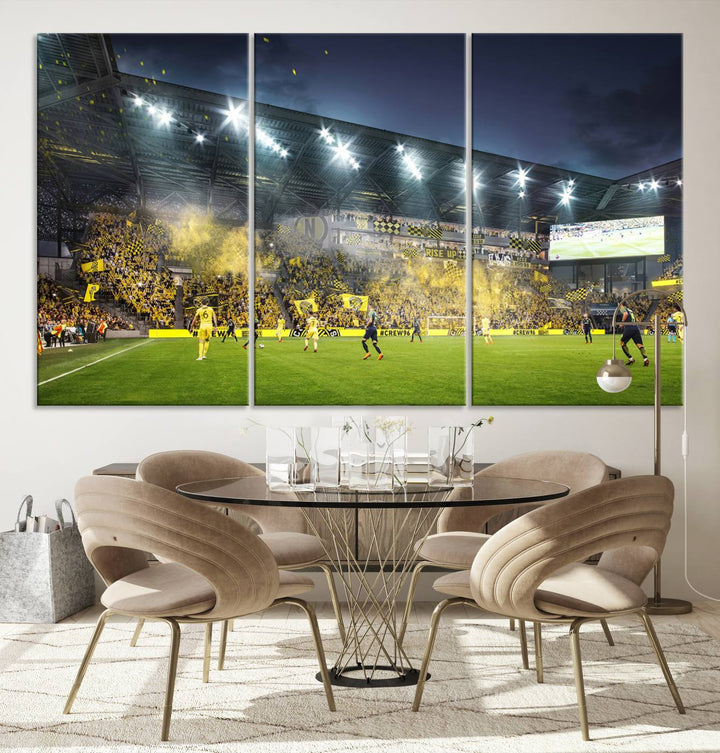 Columbus Crew Stadium Wall Art Canvas Print, Lower Field Stadium Wall Art Print for Sport Room Decor