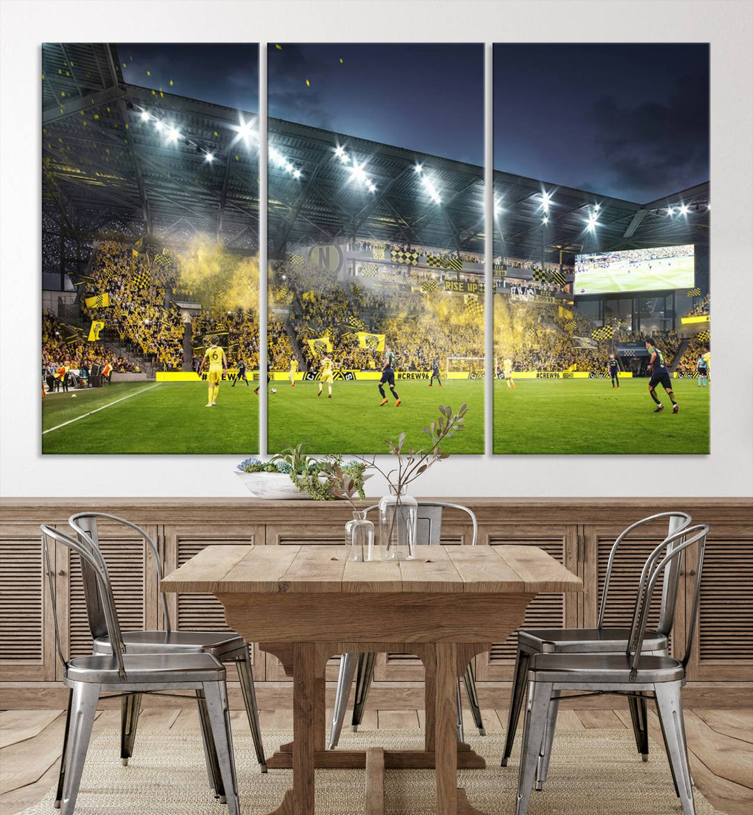 Columbus Crew Stadium Wall Art Canvas Print, Lower Field Stadium Wall Art Print for Sport Room Decor