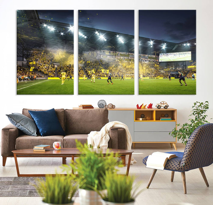 Columbus Crew Stadium Wall Art Canvas Print, Lower Field Stadium Wall Art Print for Sport Room Decor