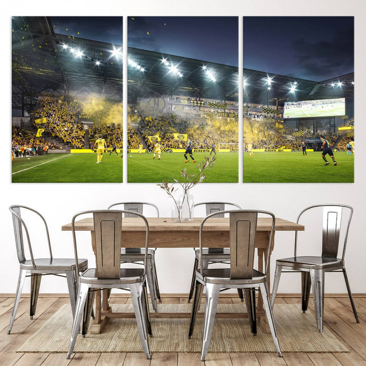 Columbus Crew Stadium Wall Art Canvas Print, Lower Field Stadium Wall Art Print for Sport Room Decor