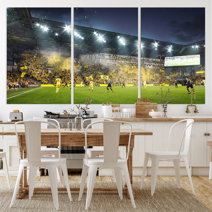 Columbus Crew Stadium Wall Art Canvas Print, Lower Field Stadium Wall Art Print for Sport Room Decor