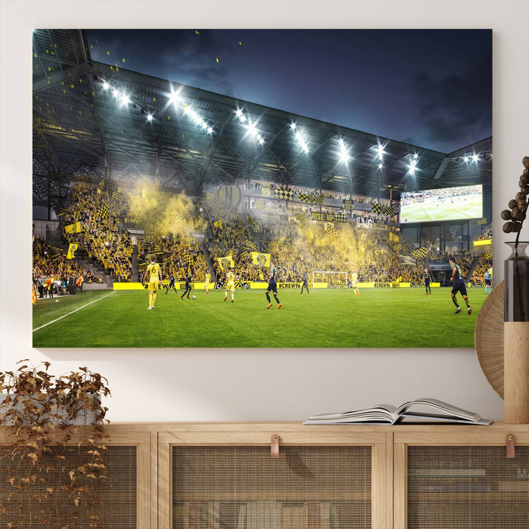 Columbus Crew Stadium Wall Art Canvas Print, Lower Field Stadium Wall Art Print for Sport Room Decor