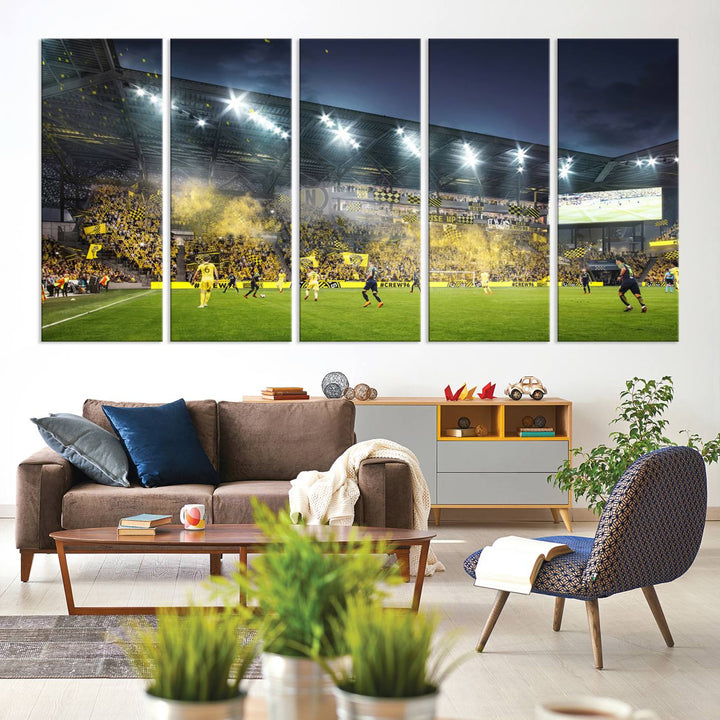 Columbus Crew Stadium Wall Art Canvas Print, Lower Field Stadium Wall Art Print for Sport Room Decor